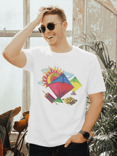Printalyst Uttarayan T-Shirt | Vibrant Kite Flying Festival Wear