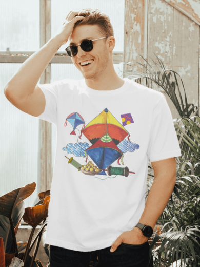 Kite Flying T-Shirt - Celebrate Uttarayan with Printalyst