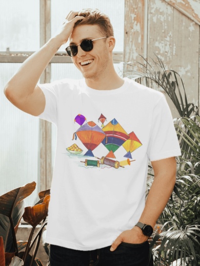 Makar Sankranti Kite T-Shirt | Comfortable Polyester Tee