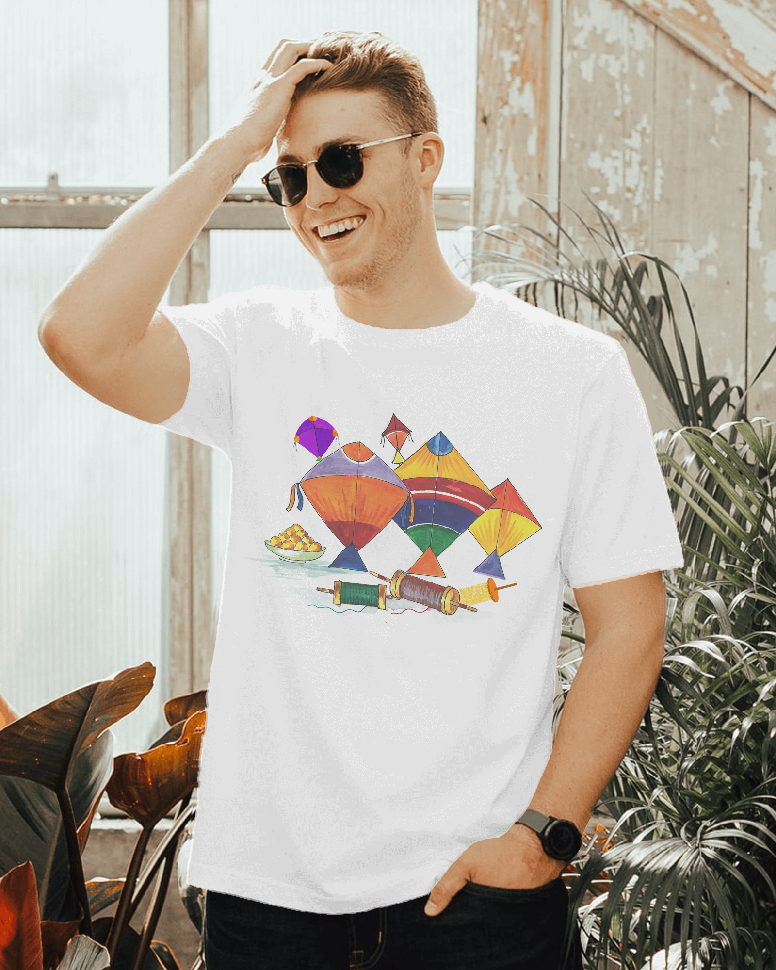 Makar Sankranti Kite T-Shirt | Comfortable Polyester Tee