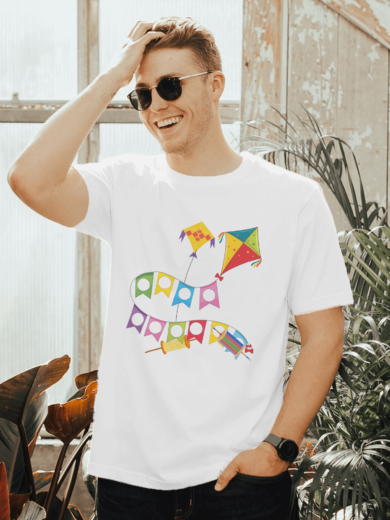 Kite Flying Festival T-Shirt - Makar Sankranti Special by Printalyst