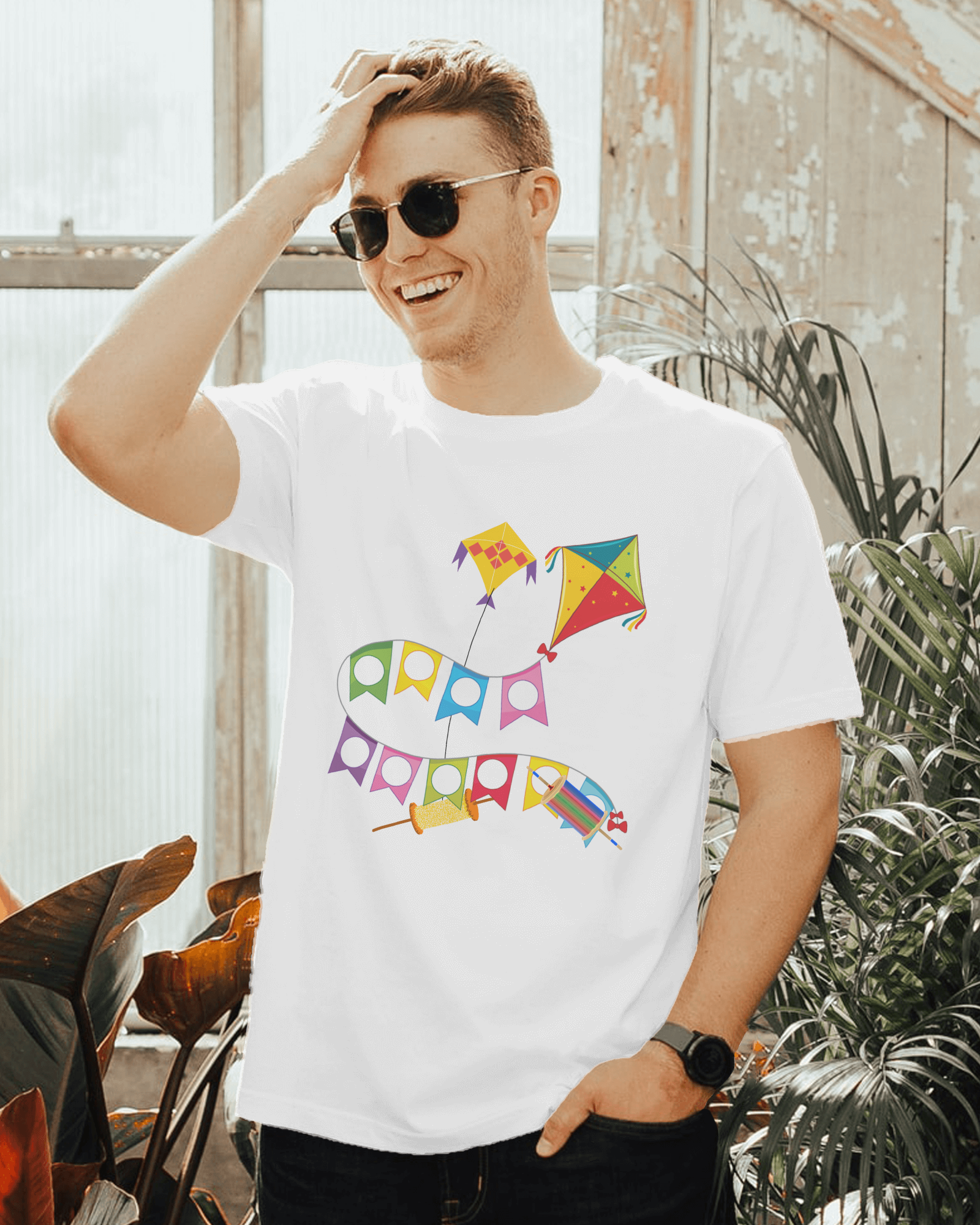 Kite Flying Festival T-Shirt - Makar Sankranti Special by Printalyst