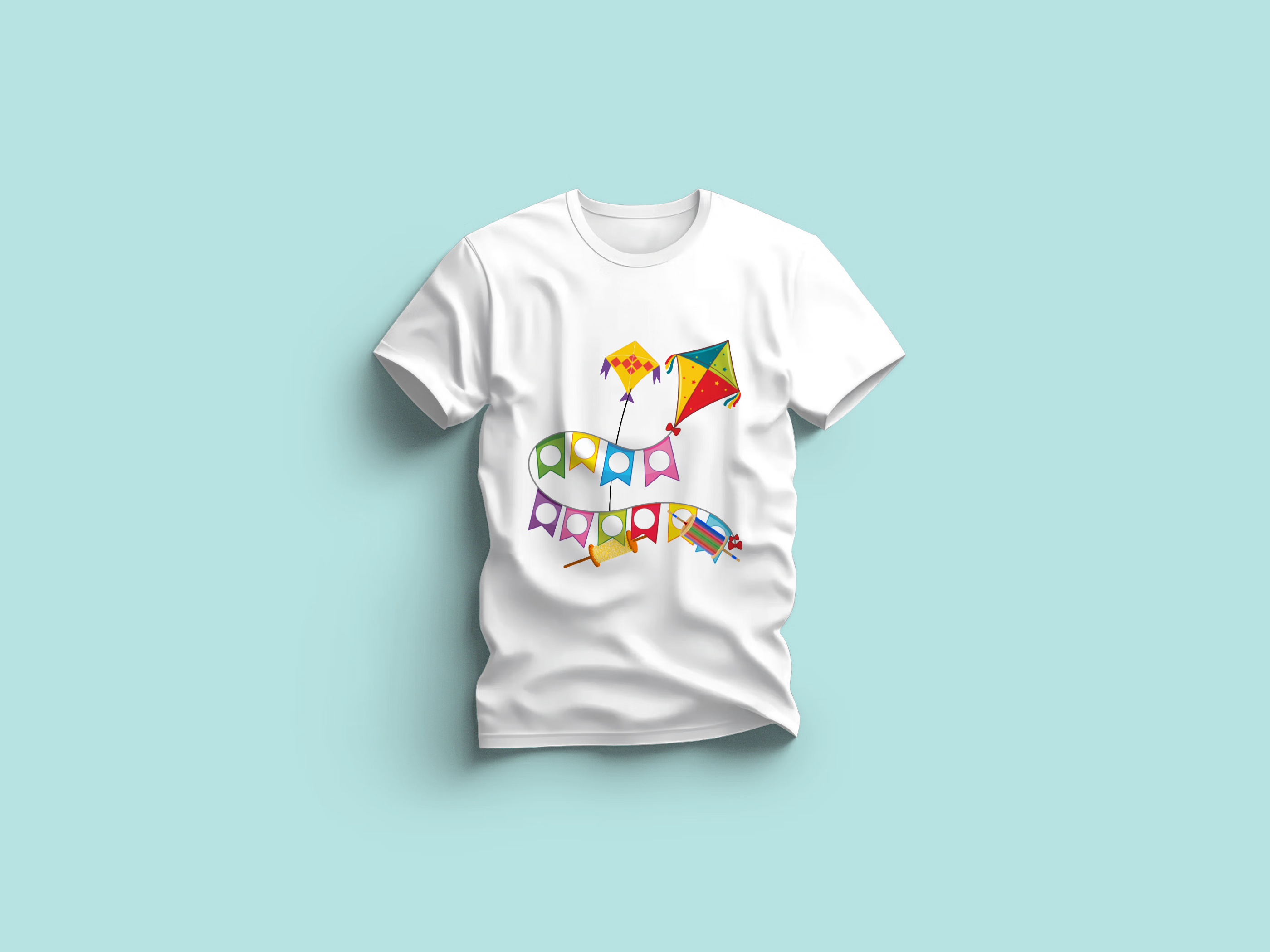 Kite Flying T-Shirt - Makar Sankranti Special by Printalyst - Image 2