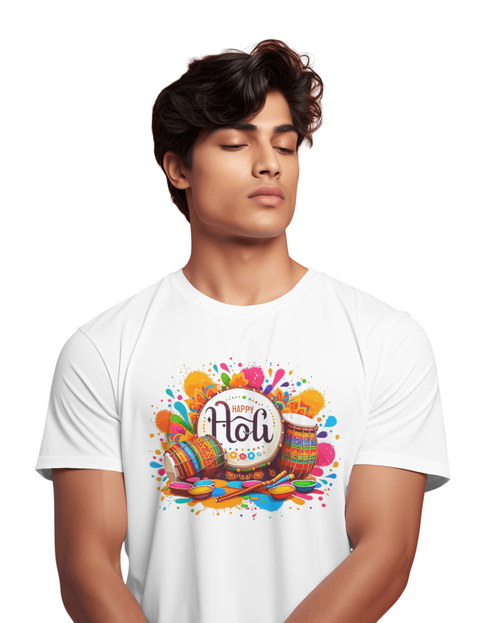 Bright Happy Holi T-Shirts by Printalyst – Perfect for Men