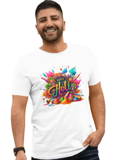 Holi Printed T-shirts-Celebrate Holi in Comfort