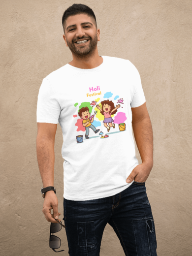Classic Holi T-Shirts for Men – Durable Polyester by Printalyst
