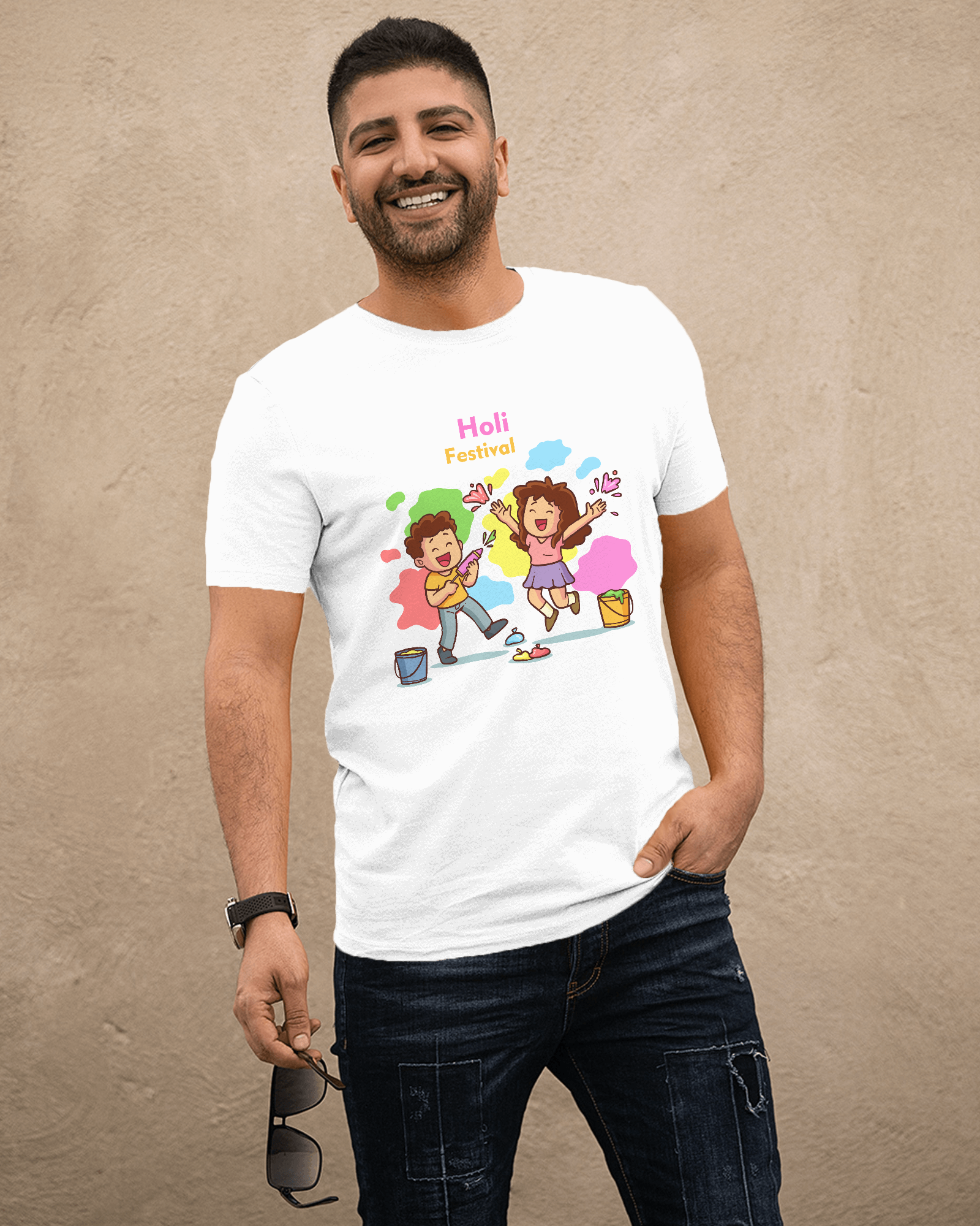Classic Holi T-Shirts for Men – Durable Polyester by Printalyst
