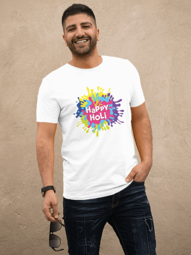 Festive Holi T-Shirts for Men – Printalyst Exclusive Polyester
