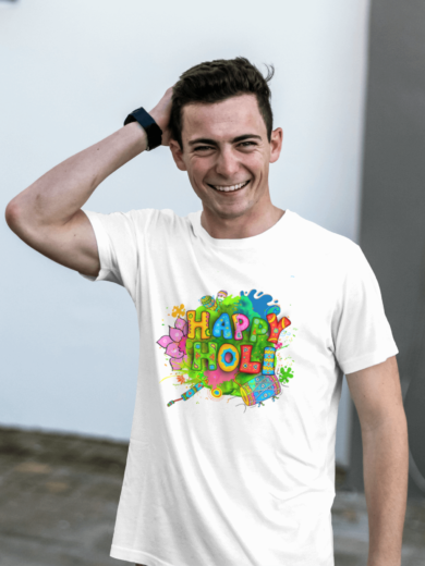 Holi Fun T-Shirts for Men – Colorful Polyester by Printalyst