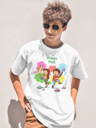 Men’s Holi Party T-Shirt – Colorful Polyester by Printalyst
