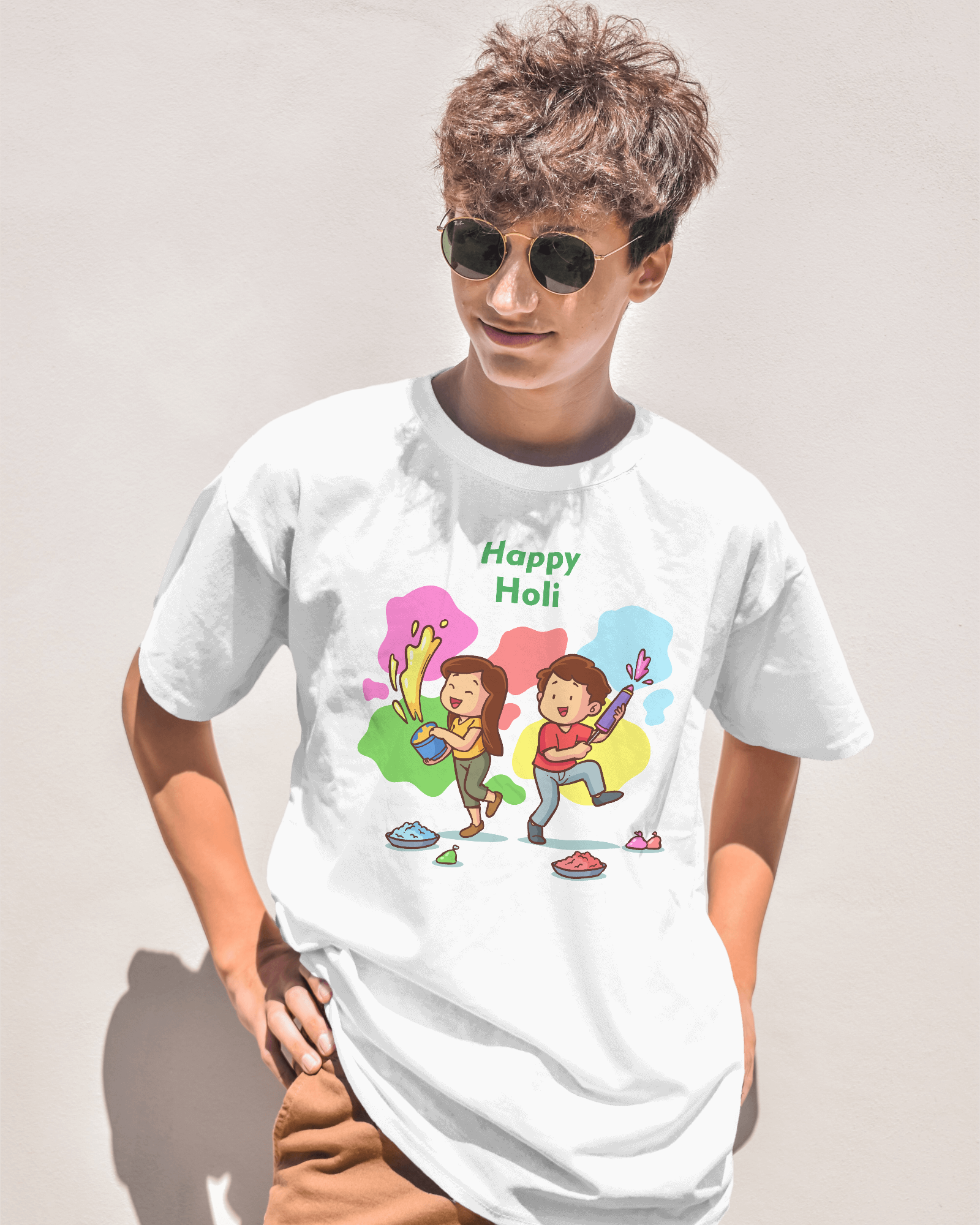 Men’s Holi Party T-Shirt – Colorful Polyester by Printalyst