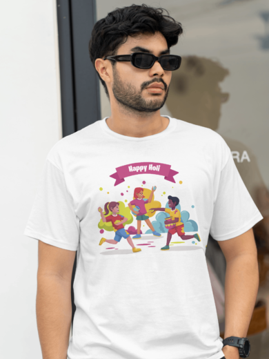Playful Holi T-Shirts for Men – Lightweight Polyester by Printalyst