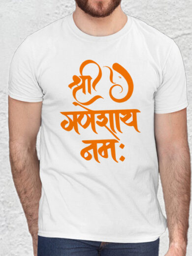 GANPATI MORYA PRINTED T-SHIRT