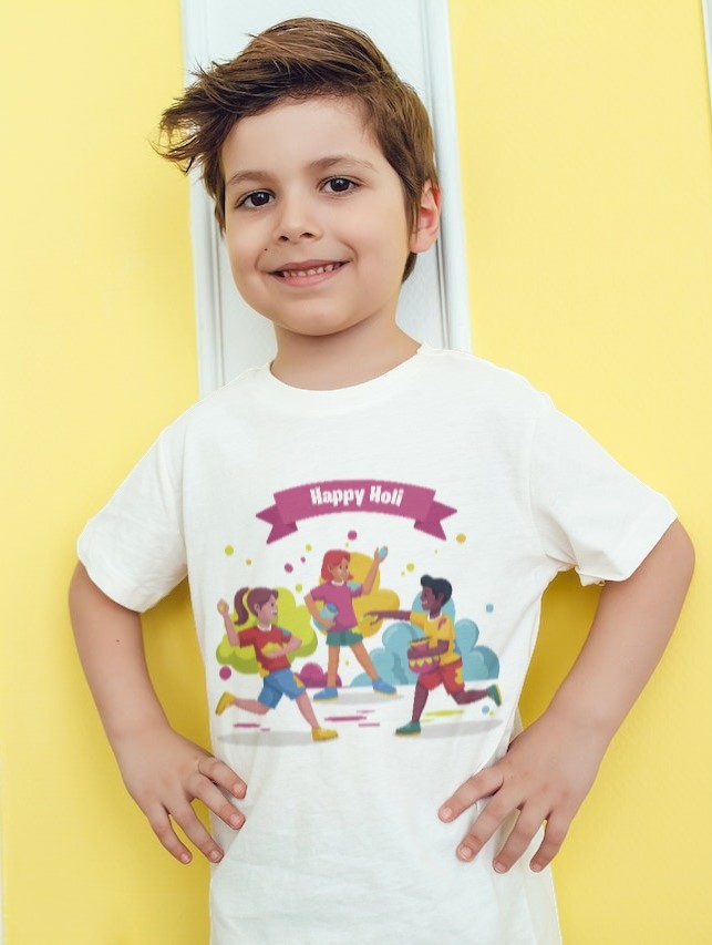 Kids Holi Printed T-Shirt