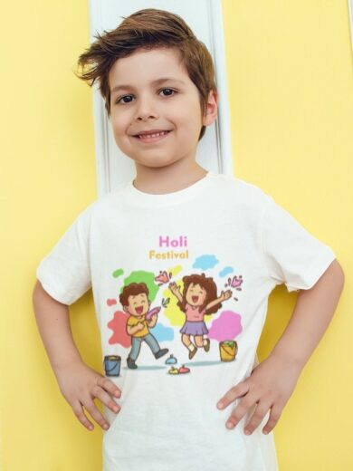 Happy Kids Holi T-Shirt by Printalyst – Vibrant Festival Collection