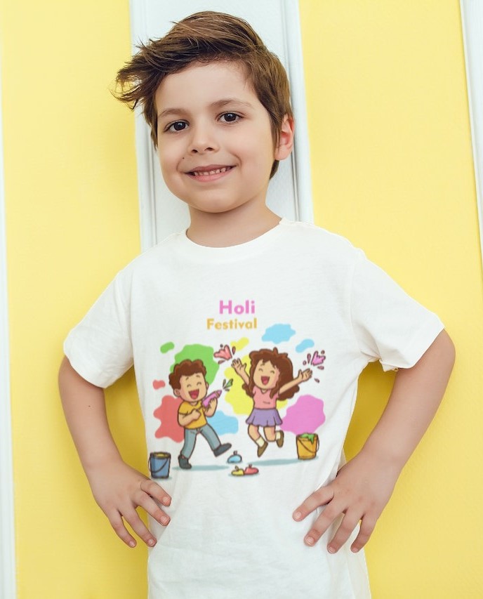 Happy Kids Holi T-Shirt by Printalyst – Vibrant Festival Collection