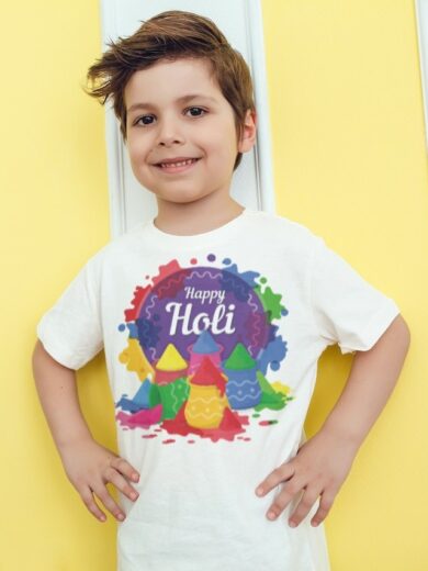 Festive Holi T-Shirt for Kids – Soft Polyster Fabric by Printalyst