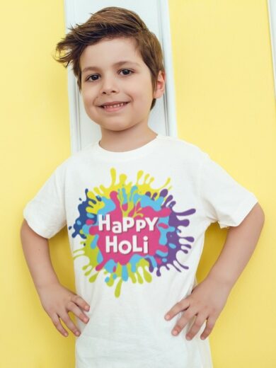 Holi Celebration T-Shirt for Kids – Polyester for Playtime Fun