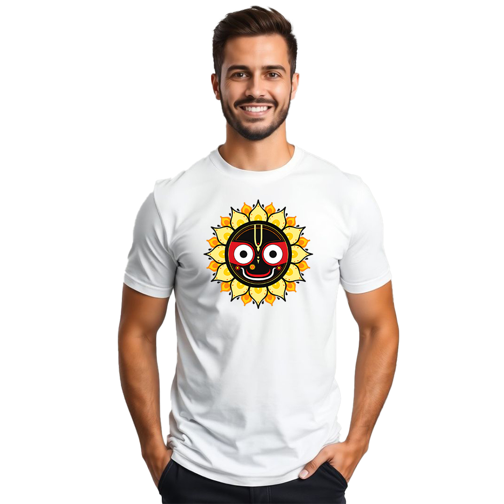 Jagannath Light Theme T-Shirt | Soft Spiritual Design Tee