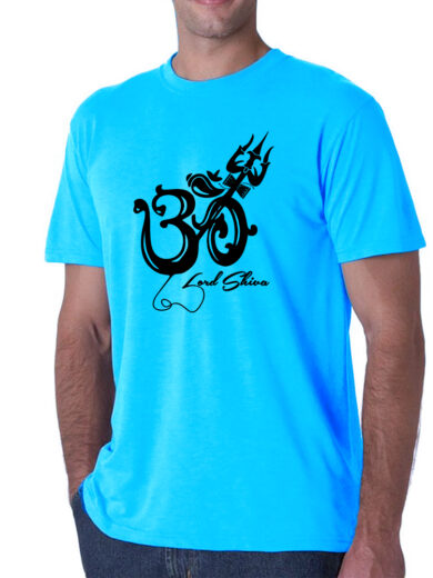Om Symbol Blue T-Shirt | Calm Spiritual Tee