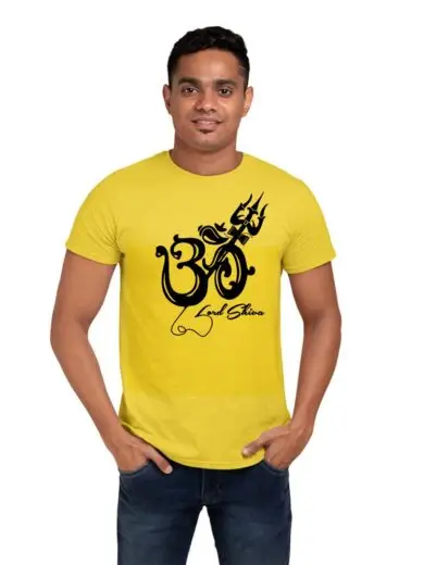 Om Symbol Yellow T-Shirt | Bright Devotional Tee
