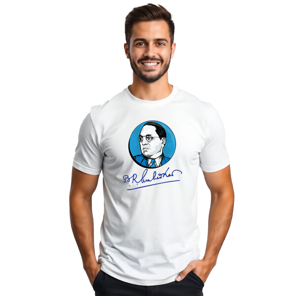 Printalyst Baba Saheb Ambedkar Polyester & Cotton T-Shirt | Dr Ambedkar Graphic Sports Tee
